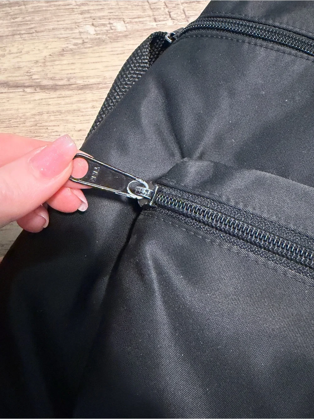 kate spade Black Nylon Backpack with Front Zip Pocket